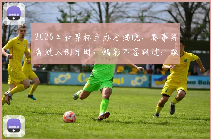 2026年世界杯主办方揭晓，赛事筹备进入倒计时，精彩不容错过，敬请期待